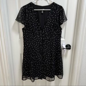 Aqua black w/white star dress